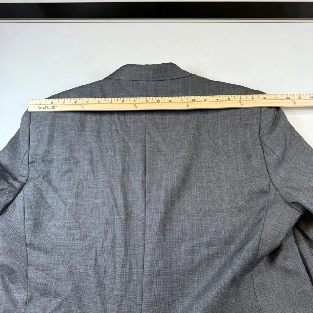 RALPH LAUREN 100% Wool 2-Button Blazer Suit Jacket Gray Glen Check Size 44R‎
